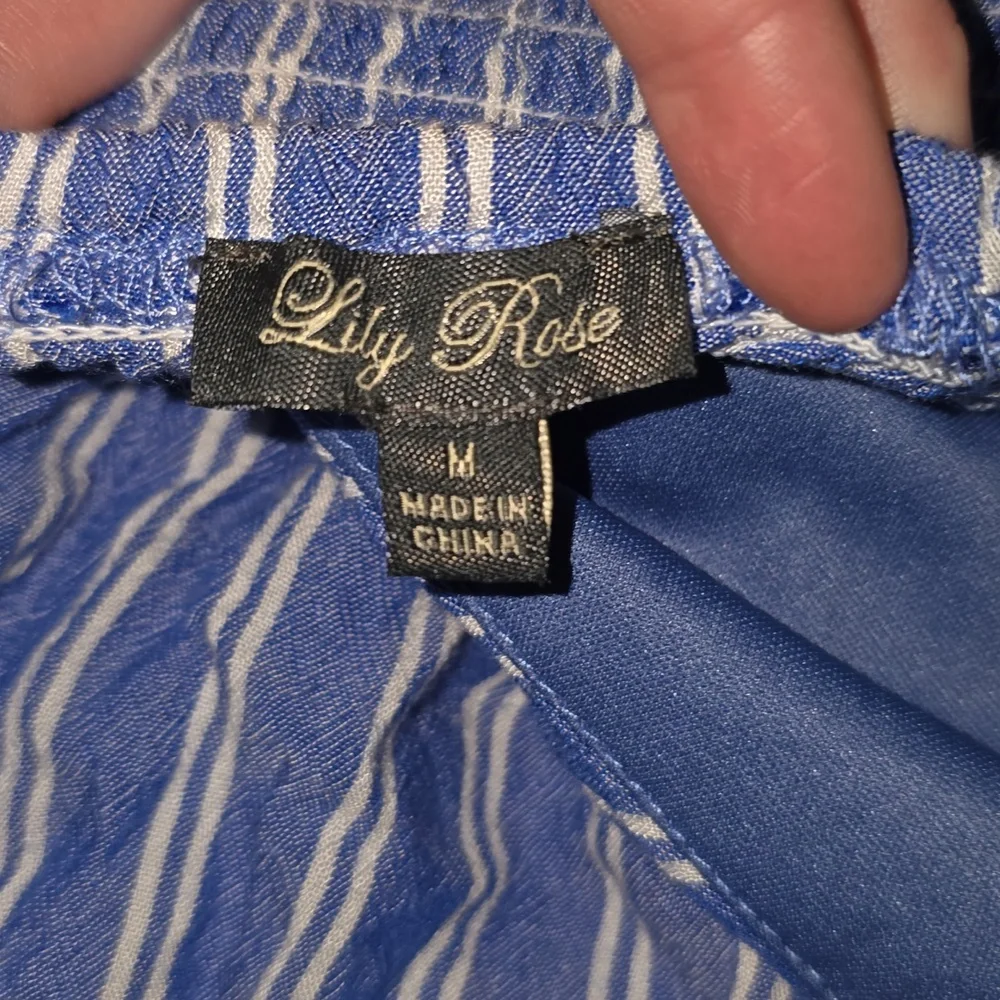 Blue and White Striped Romper LILY ROSE - Picture 2 of 7